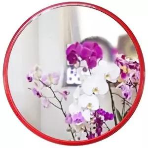 IG7308 메탈 대형 원형 벽거울 50cm 레드 제조한국 W02143B