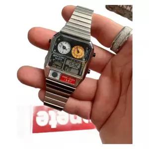 레트로 손목시계 실버 메탈 포인트 패션 화이트 남녀공용 앤 디자인 블랙