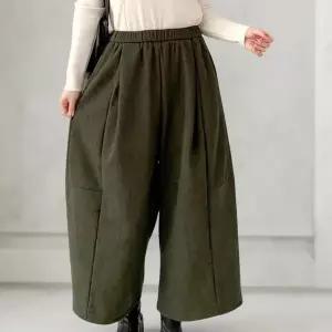 [신세계라이브쇼핑][옷자락] 여성 루즈핏 9부 코듀로이 기모 통 바지