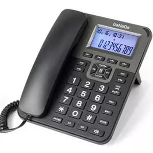 블랙 전화기 버튼식 데스크 사무용 유선 전화기 가정용 탁상 번호