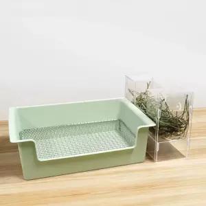 토끼 건초렉 친칠라 동물 반려 아크릴 통 먹이통 사료통 실내 잔디걸이내장