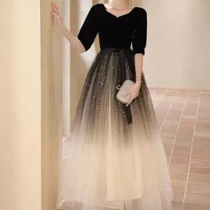 연주회드레스 2부드레스 스팽글 피로연 블랙 검정색 합창단