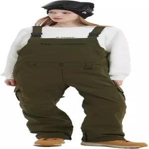 SNBOCON 여성 남성 스노우 스키 턱받이 바지 조절 가능한 방풍 방수 점프수트 스노보드 단열 따뜻한 전체