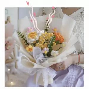 용돈 이벤트 재롱잔치 졸업식 발표회 향기나는 예쁜 뜨개 니트 꽃다발