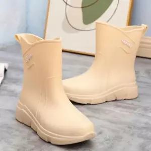패션장화 여성 미들워커 장마철 장화 파스텔 소프트 미들 레인부츠