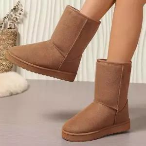 겨울보세슈즈 털 안감 여자 겨울 신발 스웨이드 미들 부츠 방한화