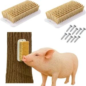 미니 돼지를 위한 2-in-1 셀프 그루밍 및 스크래치 브러시인 2Pcs 돼지 농축 장난감 자연스러운 행동 장려