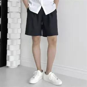 남자 뒷포켓 핏 좋은 시원한 린넨 여름 양쪽포켓 슬림한 투턱 밴딩 반바지 밴딩반바지