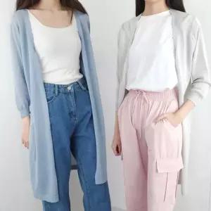 [라일리여성의류] Rly 시스루 7부 로브 롱 쿨 여성여름 여름 비치