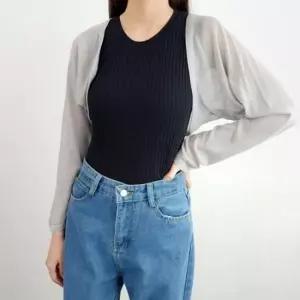 [라일리여성의류] Rly 숏 시원한 긴팔 얇은 여름 볼레로 크롭 가디건