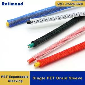 확장형 나일론 USB 키보드 케이블 시스 와이어 랩 와이어용 편조 케이블 슬리브 싱글 PET 2  20m 3 4 6 8 1