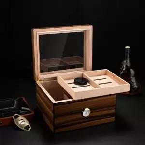 시가 보케이스 우드 캐비닛 휴대용 D형 습도조절