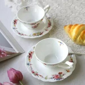 프린팅 2인 세트 티타임 플라워 예쁜 찻잔 커피잔 손님커피잔