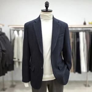 [레노마 옴므]22FW 스텐다드 국내제작 모혼방 스트라이프 캐쥬얼 콤비자켓ROLMBJ63A 네이비T57