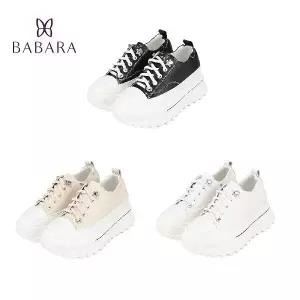 BABARA 바바라 큐빅 밴드끈 키높이 스니커즈 BBJ175 3종