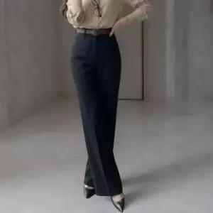 여성 데일리 사무실 하이웨이스트 와이드 팬츠