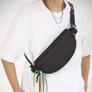 컬러풀 슈즈 스트랩 장식 남녀공용 커플 가방 힙색 WF6154E