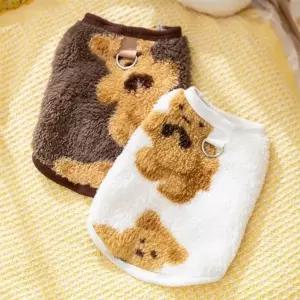 강아지 곰돌이 인기템 뽀글이 조끼 하네스 1P D링 가슴줄