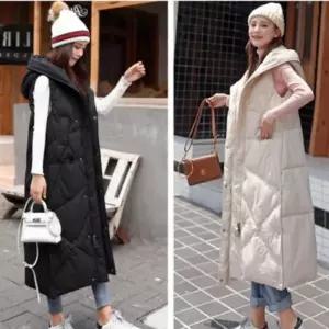 아이템 후드패딩 슬림 패션 보온성 패딩 가벼운 슬림핏 겨울 좋고 트렌디한 롱 조끼 베스트