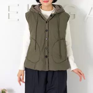 [하프클럽/로즈맘]단모후드패딩조끼