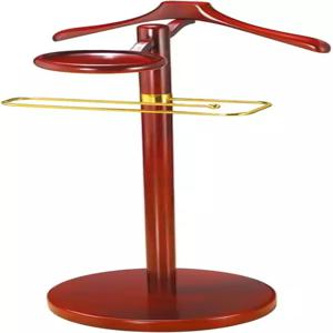 남성용 선호 공간 수트 스탠드 나무 발렛 옷걸이 거실 침실 사무실 옷장 정리용 상단 트레이 의류 랙 포함