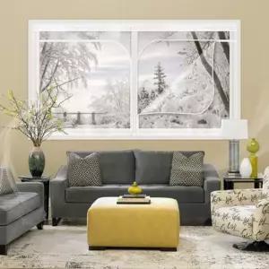 원룸커튼 일체형 방한 부착식차단막 창문300x165cm 투명