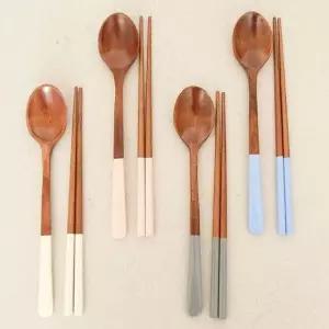 원목 옻칠 젓가락 숟가락 식기 숟가락수저 식탁용 나무수저