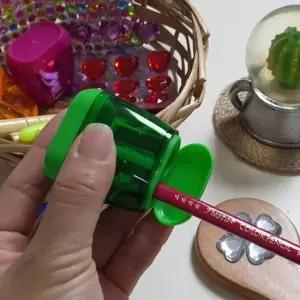 미니 휴대용 연필깎이 2구 학교용 초등학생 연필 수납기구 (WFKFYC0)