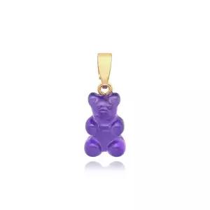 [신세계라이브쇼핑]크리스탈헤이즈 노스텔지아 베어 클래식 플럼 골드 펜던트 레진 참