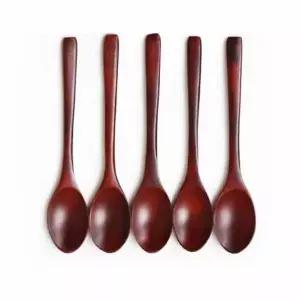 옻칠 732RUW65 티 스푼 5P 나무티스푼 차스푼