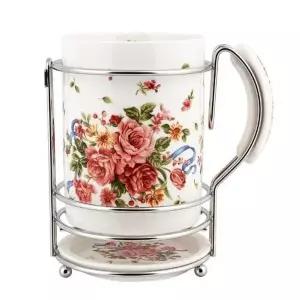 도자기 773SCH96 원형 물받이 수저통(허니문 로즈) 수저함