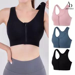 앞지퍼 러닝 스포츠 브라탑 이너웨어 쓸림방지 패드 탈부착 서포팅 심리스 브라
