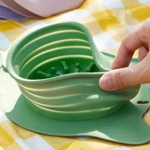 [콩심팥심]접이식 폴딩 더블식기 반려동물 실리콘 애견용품