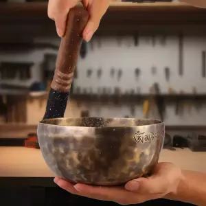 싱잉볼 대형 보름달 황동 티베트어 노래 그릇 정통 네팔 수제 명상 차크라 치유 요가 영적