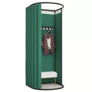 칸막이커튼 간이 피팅룸 이동식 매장 탈의실 자바라 의류매장 도어커튼 트랙