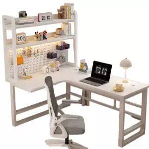 화이트 타공판 게이밍책상 ㄱ자형 1인용 서재