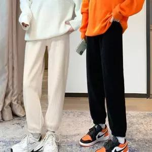 [룽스]허리밴딩 여자운동반바지 골지 안감내피 겨울바지