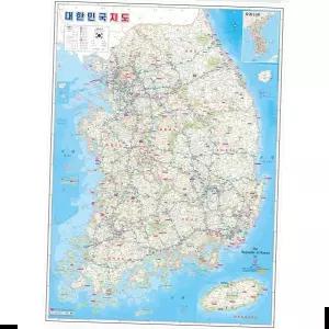 국내여행지도 대한민국지도 코팅 - 우리나라 전국 도로 여행 전도