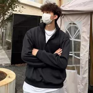 하프집업 집업 루즈핏티셔츠 학생티셔츠 하프 집업츄리닝 긴팔티 와이드티