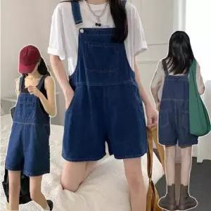 여자점프수트 여성 진청 캐주얼 데일리 여행룩 코디 데님 점프수트