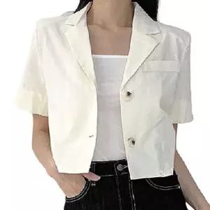 여자여름자켓 신상 여름 세미 반팔 크롭자켓 캐주얼 오버핏 재킷