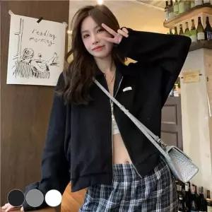 겨울코트 여성 투웨이 지퍼 세미크롭 간절기 점퍼 아우터