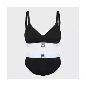 휠라 UNDERWEAR F코튼 볼륨 브라탑 팬티 세트(FI4BAH1111FBLK) 1170FI4BAH1111FBLK  004 263722