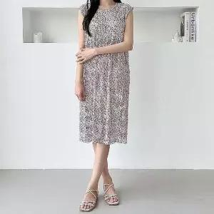 여자 아이스 냉주름 슬림핏 나시 원피스 여름쿨원피스