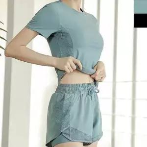 여성여름트레이닝복 여성 여름 데일리 트레이닝 세트 1P 반팔 반바지 셋업