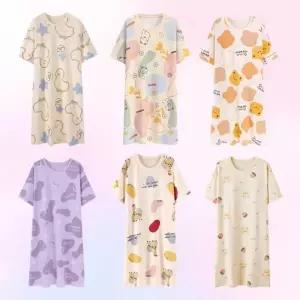 홈웨어 여름 원피스 빅사이즈 오버핏 반팔 잠옷