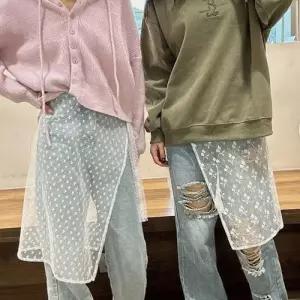 치마 랩스커트 망사 레이어드 시스루 여자 페이크 WFLOZPX