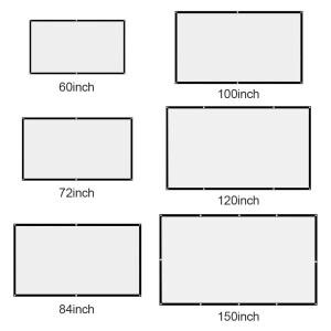 16:9 간단한 프로젝터 커튼 휴대용 HD 디스플레이 스크린 홈 시네마 극장 영화 집 야외 사무실 60 인치 72