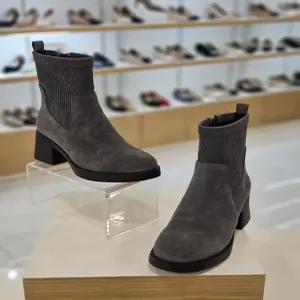 [미소페][미소페] by미소페 여성 스웨이드 니트 콤비 앵클부츠 (7cm) 112546007 (P003751000)