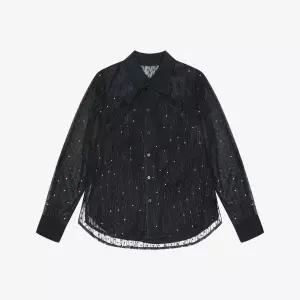 [SI]리본 칼라 시퀸 블라우스 SKBAB2403 H